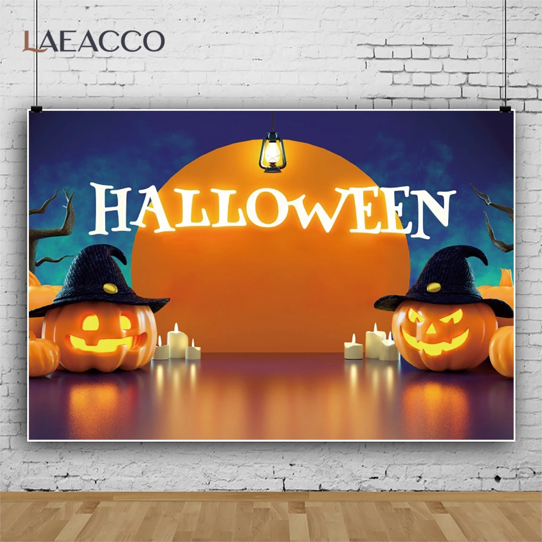Happy Halloween Photo ฉากหลังฟักทอง Eve Night Party ครอบครัวเด็กภาพภายในการถ่ายภาพพื้นหลังแบนเนอร์ฤดูใบไม้ร่วง