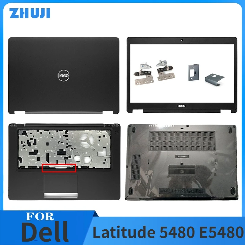 

NEW For Dell Latitude 5480 E5480 Front Frame LCD Back Cover Hinges Palmrest Bottom Case Black Housing Laptop Body Top Case