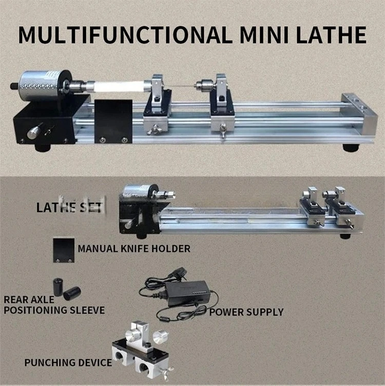 

Suitable For Upgrade DIY Multi-function Lathe 12-24V mini Simple Drilling Grinding Polishing Guide Rail Punching Forward and Re