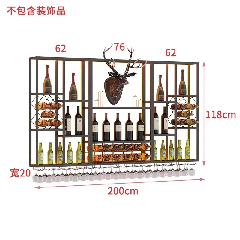 Assemble Industrial Bar Bar Wine Glass Wall Stand Entrance Corner Cabinet Drink Showcase Furniture Mini Hall Gabinete Shelf Shop