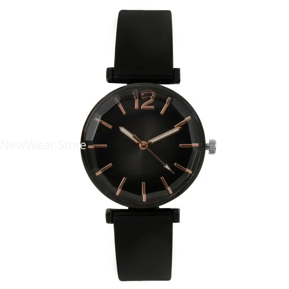 Fashion Ladies Sports Simple Black Dial Quartz Watch Casual Hot Sale Green Silicone Strap Women Clock Dress Wristwatches