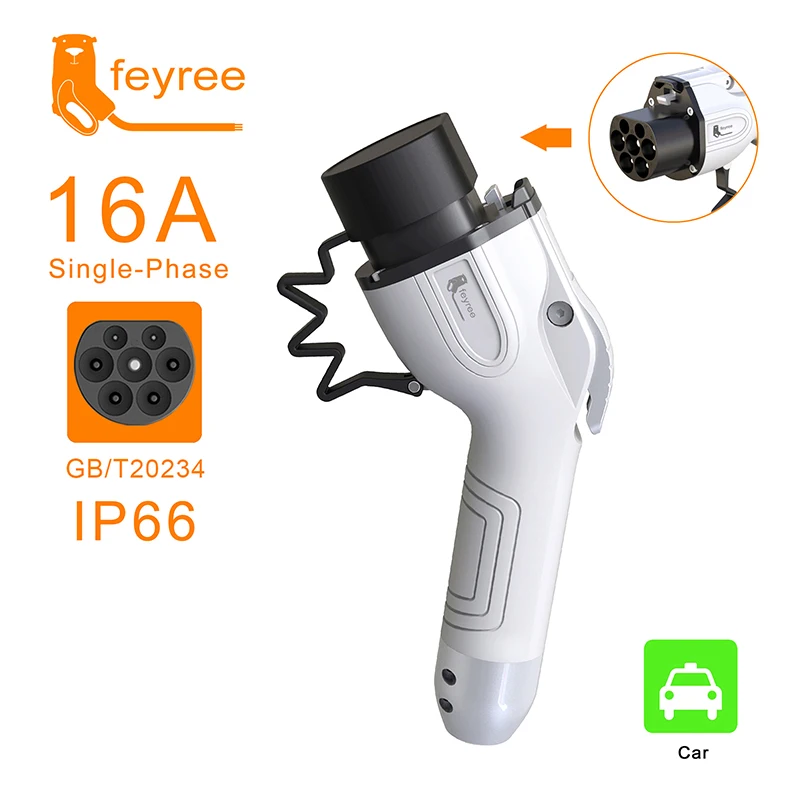 Feyree GB/T Plug 16A 32A EV Charger Plug Female Car Side 22KW for Electric Vehicle Charging Station EVSE 1 Phase 3 Phase 11KW