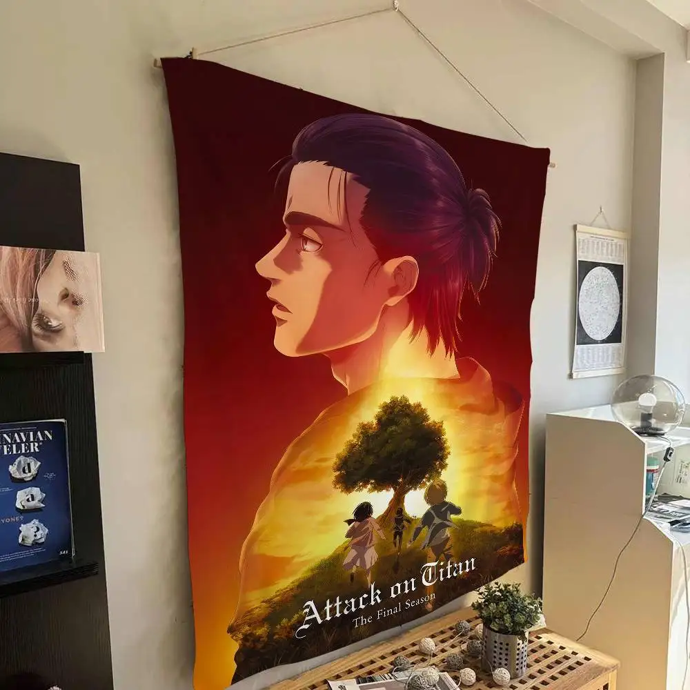 

Гобелен A-Attack On Titan, художественная печать, японский настенный гобелен, аниме, настенный домашний декор