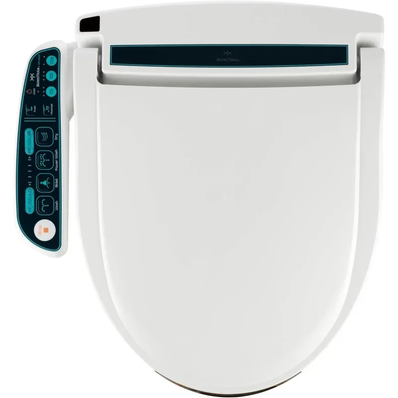 

Electric bidet heated smart toilet seat with side control panel - adjustable self-cleaning function, suitable for round toilets