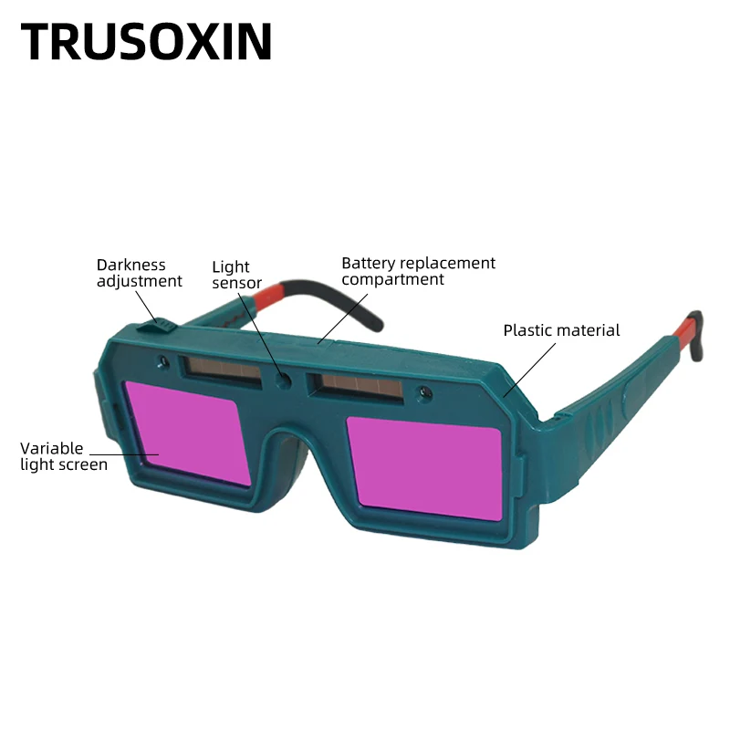 

New auto-dimming welding goggles with replaceable lithium battery welding glasses for TIG MIG arc plasma cutting