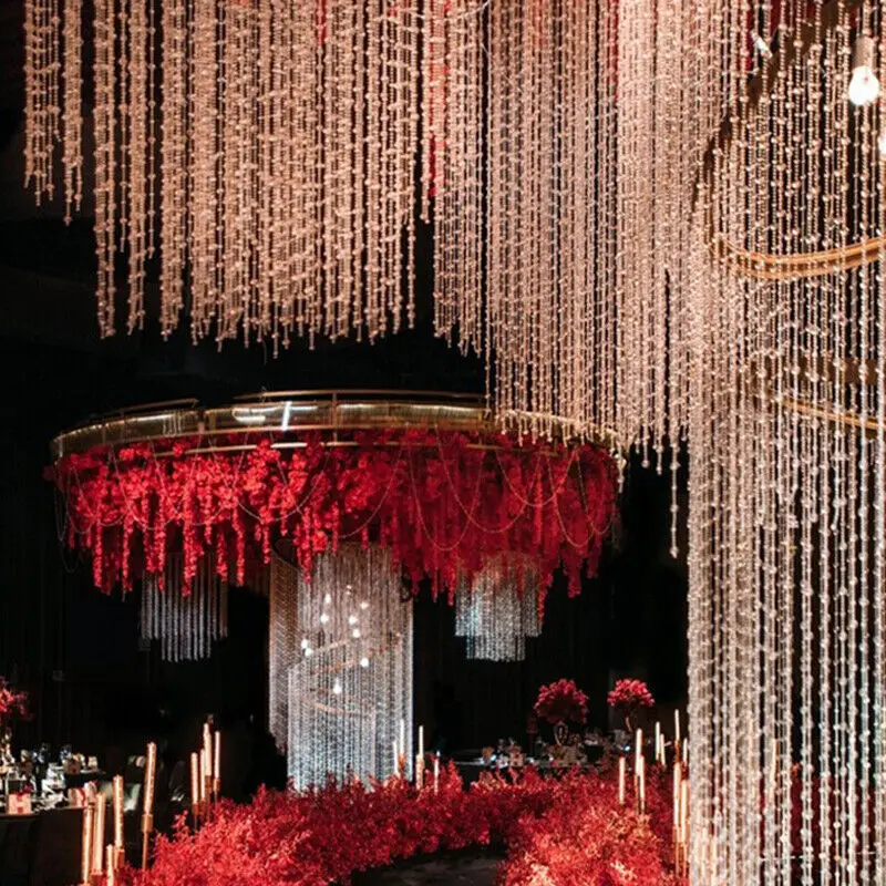 

500G Acrylic Bead Curtain Wedding & Party Decor Diy Crystal Garland Chandelier Stage & Tree Decoration Easy Cut Design