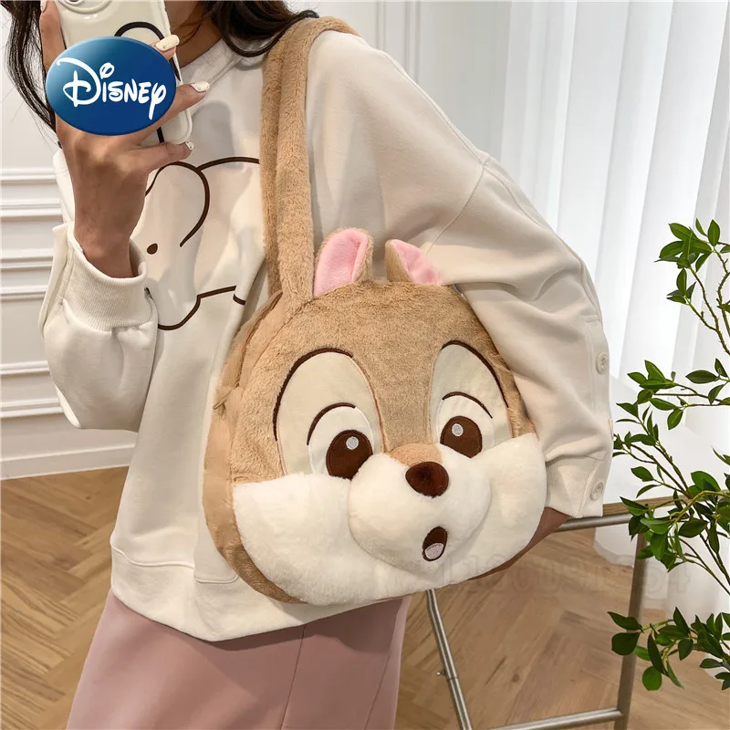 Disney Chichititi Nuova borsa in peluche Borsa a tracolla in peluche da donna di grande capacità alla moda Borsa da donna carina per riporre oggetti casual