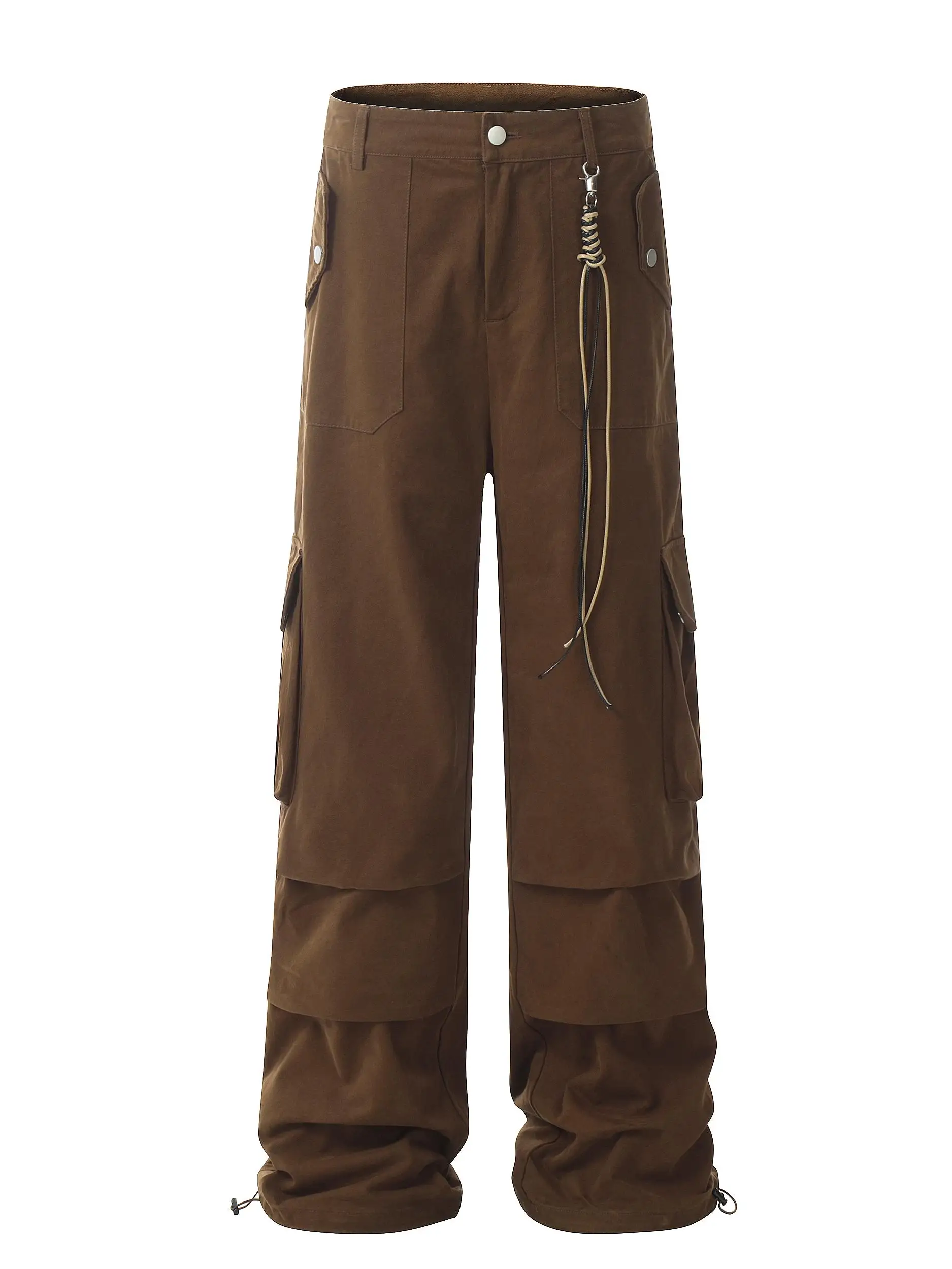 Calças Jeans Retrô Americanas Estilo Street com Efeito do e Estampa de Madeira, sex, Corte Solto e Reto, Casuais, Est...
