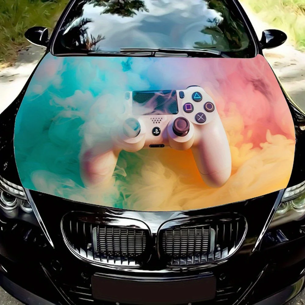 

Game Controller, Smoke Car Hood Decal,Self-Adhesive PVC hood Sticker Decor Scratch Resistant Sticker Protect,Auto Accessories