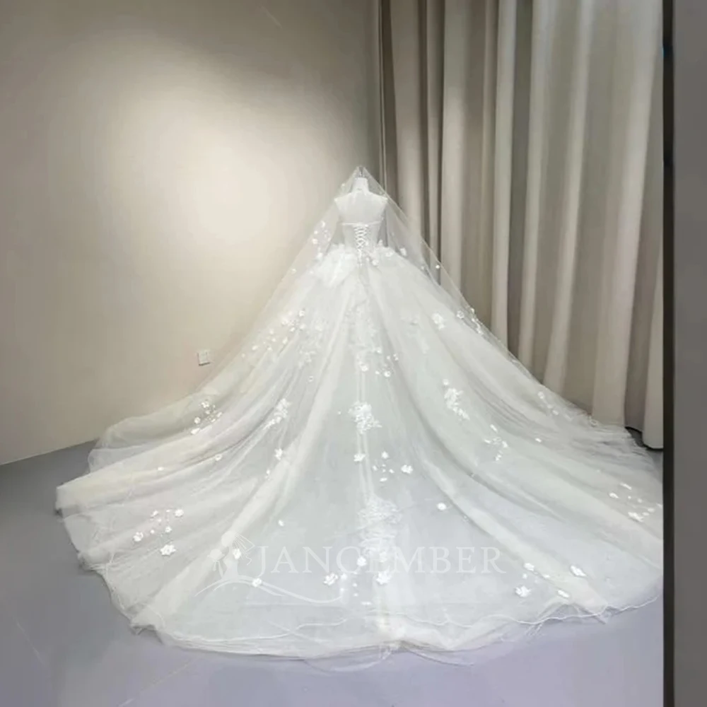 Customized Beauty Beading Pearls Organza Wedding Dress Sleeveless Strapless Sparking Lace Bride Dress Women vestidos de novia
