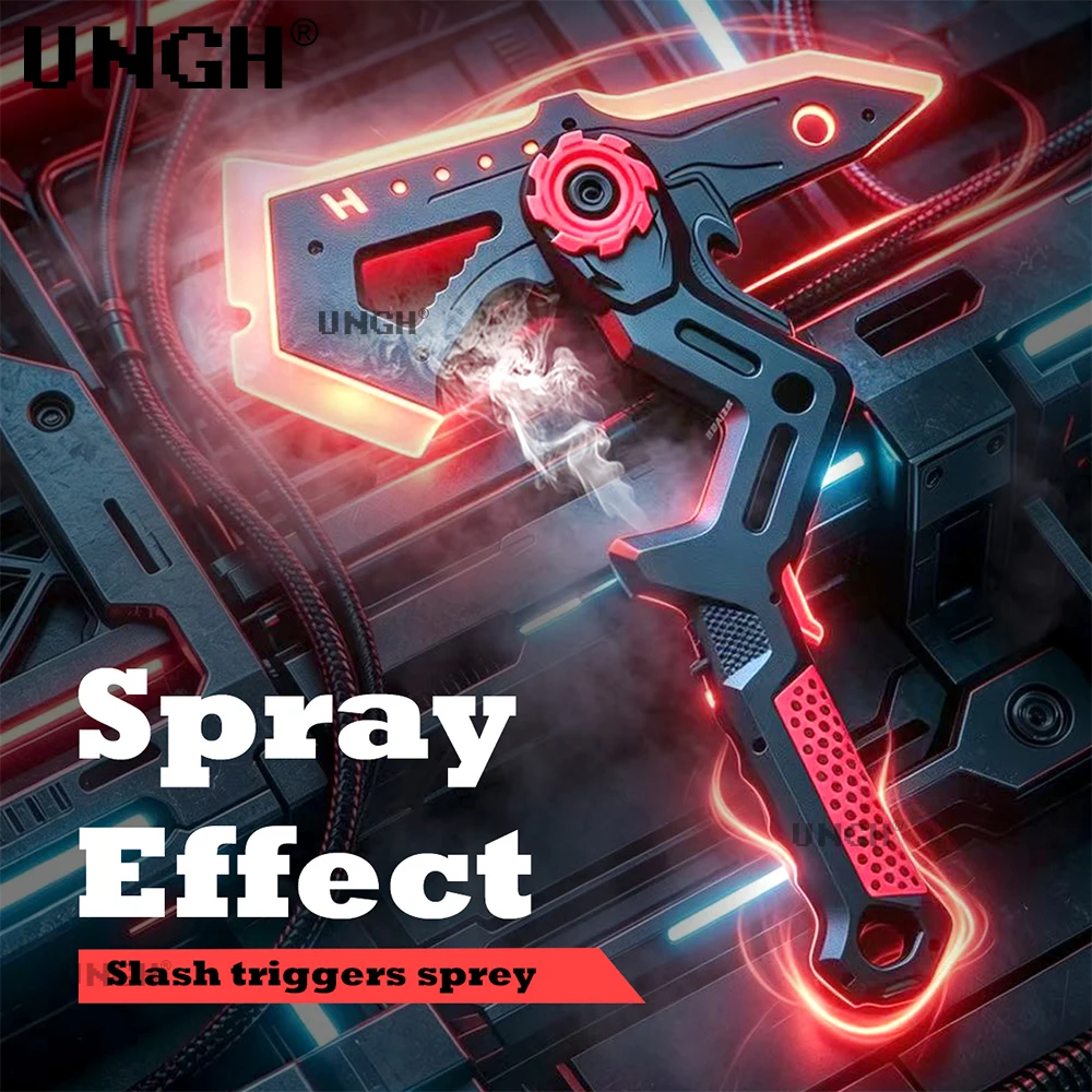 Bright Sword Axe Multi-Color Flash LED Light Streamer Retractable Lightsaber Finger Saber Rotating Laser Sword Game Toy for Kids