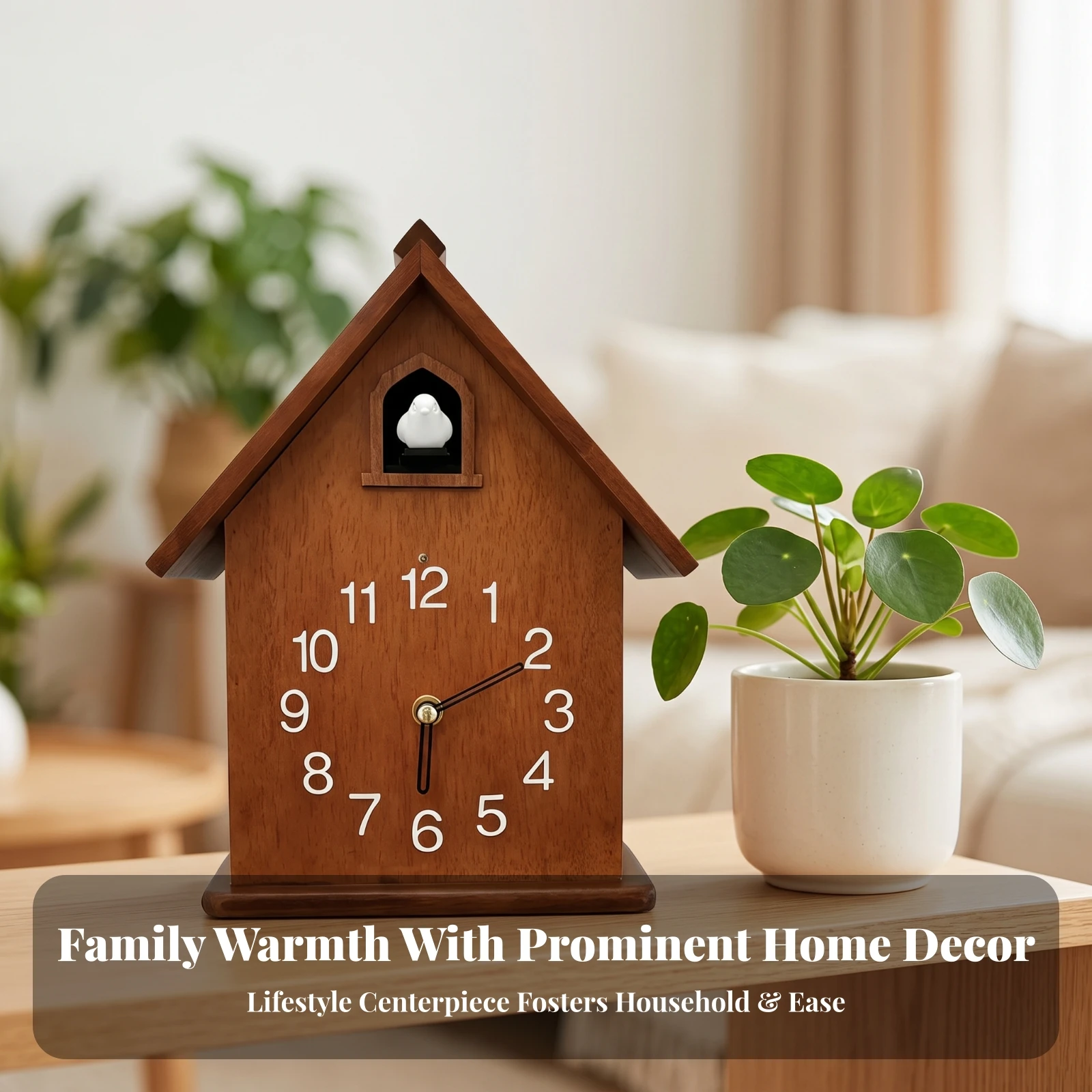 Wooden Cuckoo Clock Whimsical Cuckoo Clock with Pendulum Decorative Rustic for Living Room, Study