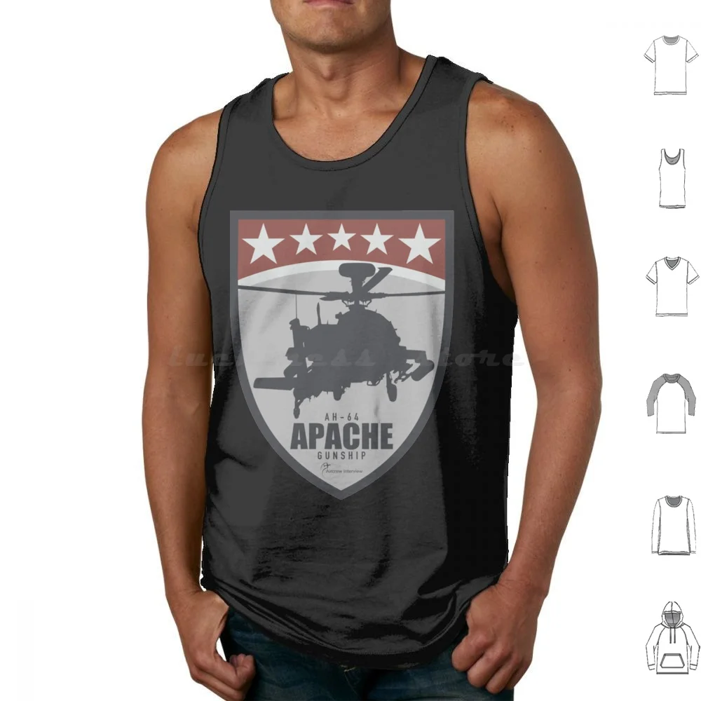 Camiseta clásica de la nave de la guerra de las galaxias, chaleco sin mangas, Ah-64, Apache