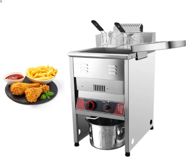 Good Quality 40L Professional Stainless Steel Gas Fryer With Basket Chicken Chips Fryer For Cooking