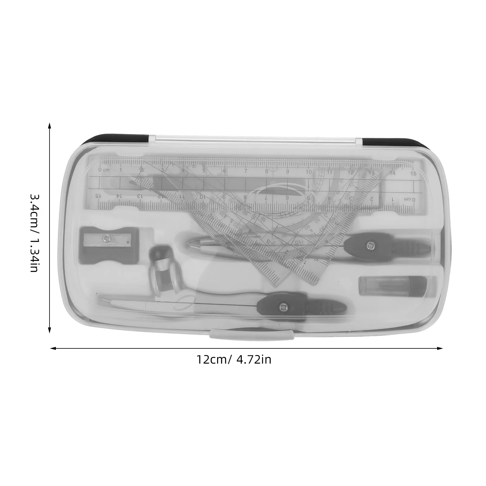 مجموعة واحدة من مجموعة هندسة الطالب، مسطرة منقلة بوصلة، تصميم محمول مدمج لرسم الرياضيات، صياغة اللوازم المدرسية الدقيقة #5