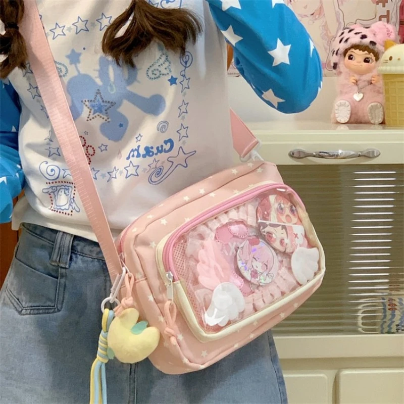 Pentagram Crossbody Bag Cute Sweet Cartoon Goods Women Transparent Bag Shoulder Bag Universal Daily Trendy Outfit Student Gifts