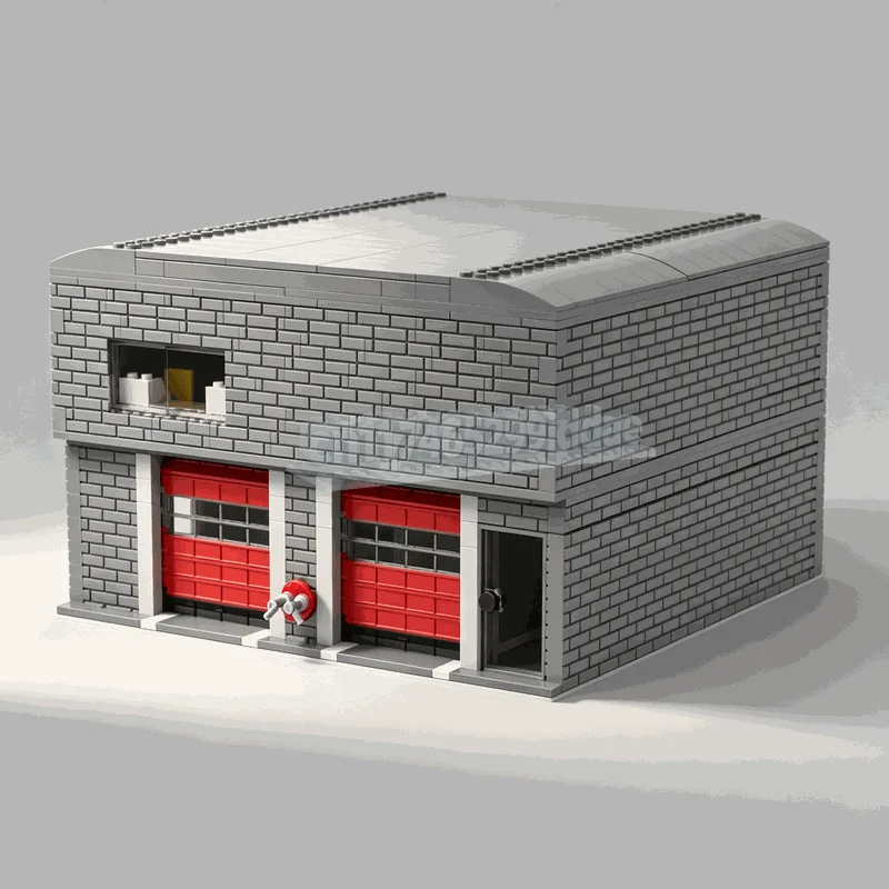 1105Parts Modern City Fire Station Building Blocks Modular Garage Architecture Model DIY Assembly Set Emergency Service Display
