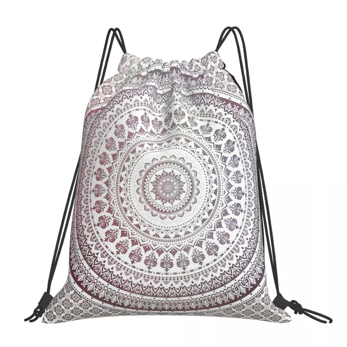 Mandala Washed Backpacks Portable Drawstring Bags Drawstring Bundle Pocket Sports Bag Book Bags For Man Woman Students