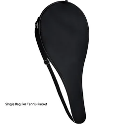 Black Tennis Bag Pack Protective Single Tennis Racket Cover Waterproof Durable Adult Teenager Sports One Shoulder Bag