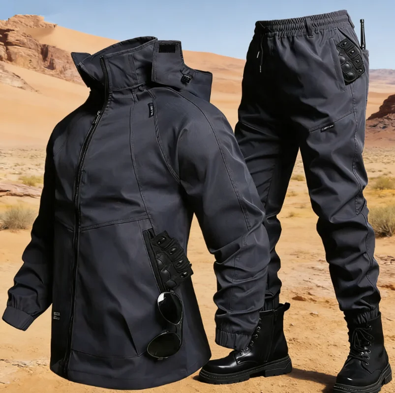 2026 New Men's Tactical Overalls Suit Spring Autumn Wear Resistant Tear Proof Work Jacket Outdoor Hunting Cargo Coat