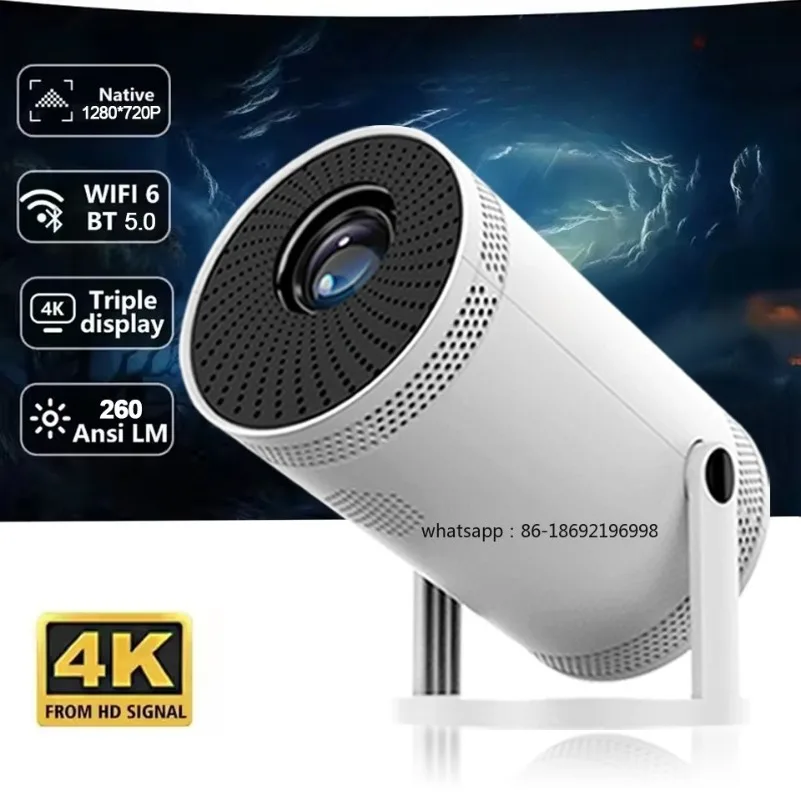 2026 New Smart Projector 4K Wifi6 290ANSI Allwinner BT5.0 1080P 1280*720P Home Cinema Outdoor Projetor Christmas Gifts Hot Sale
