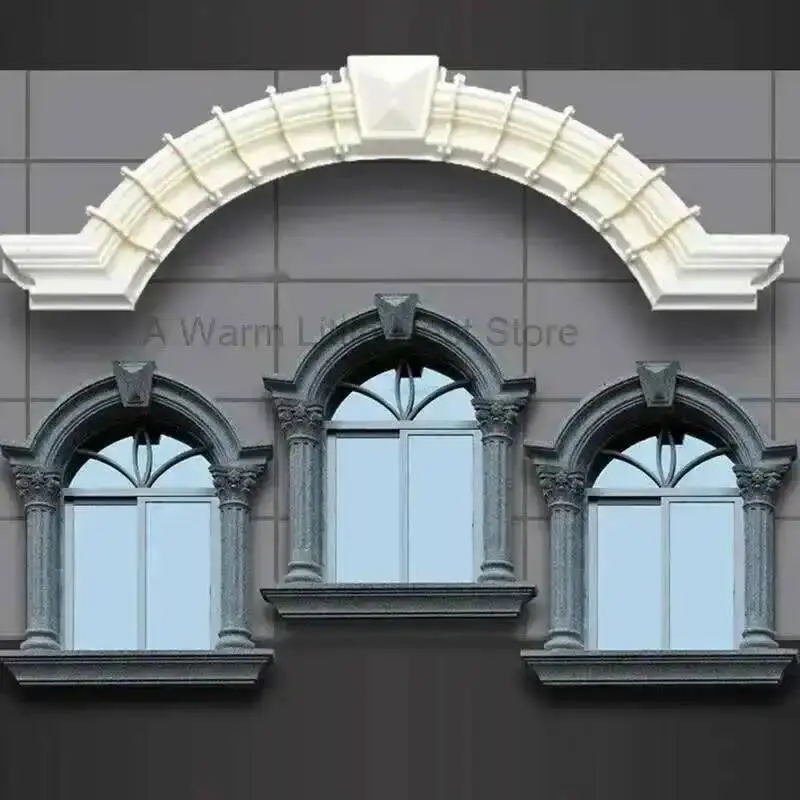 Arched Creative Arc Roman Column European Retro Window Molds Villa Garden Exterior Wall Building Home Cement Cast-in-place Model