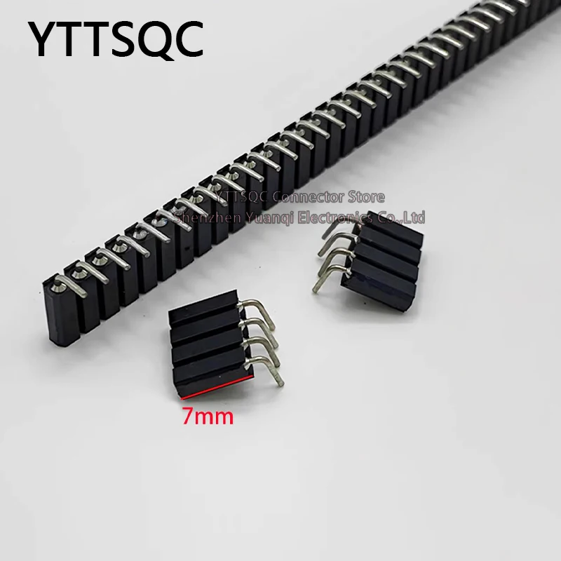 1P-40P 2.54mm PH7 Round Hole Right Angle Single Row 0.1
