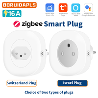 BORUIDAPLS Switzerland Israel plug Tuya smart plug ZigBee timed voice Google Home Alexa power monitoring 16A multiple PCS socket