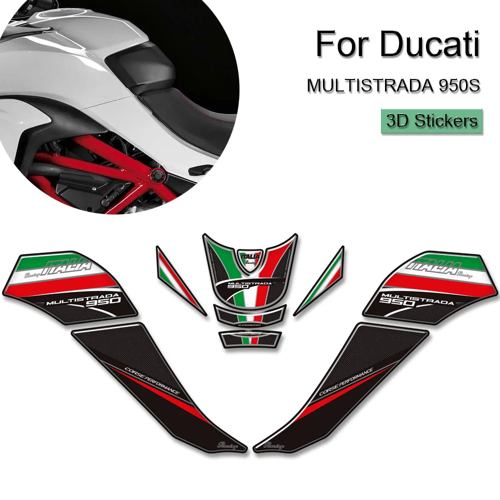 

Motorcycle Tank Pad Side Grips Gas Fuel Oil Kit Knee Protector Stickers For Ducati MULTISTRADA 950 S 950S Decals