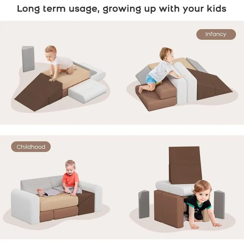 7-częściowy zestaw piankowych klocków do wspinaczki dla dzieci - Sofa do zabawy i drapak dla maluchów - Miękkie zabawki do kreatywnych zabaw
