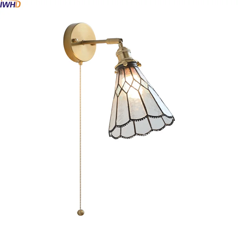 

IWHD Wabi Sabi LED Wall Lights Indoor Bedroom Decor Bathroom Clear Glass Copper Arm Bedside Wall Lamp Sconce Modern Wandlamp