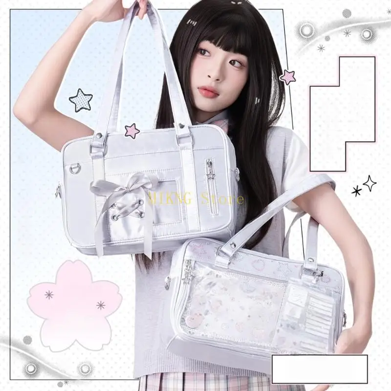 日本のスタイルitabag素敵なショルダーバッグレーシングクロスボディバッグ毎日のためのクリアメッセンジャーバッグ