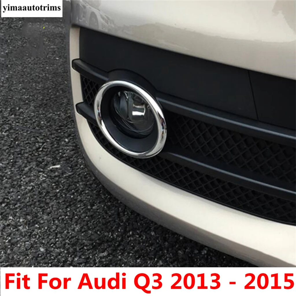 

ABS Chrome Front Fog Lamps Lights Ring Decoration Cover Trim Accessories Exterior For Audi Q3 2013 2014 2015