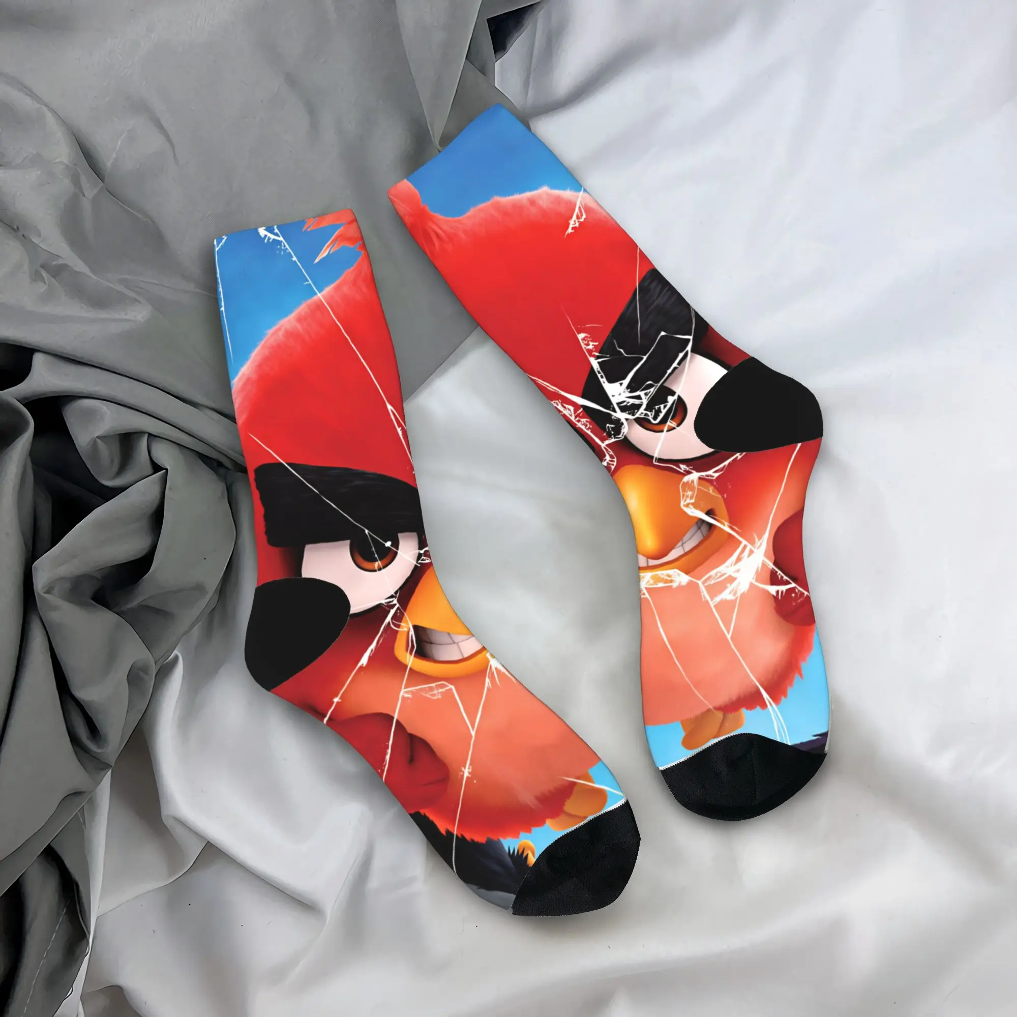 Birds Game Socks  Modern Stockings Autumn Non-Slip Men's Socks Comfortable Design Running Socks