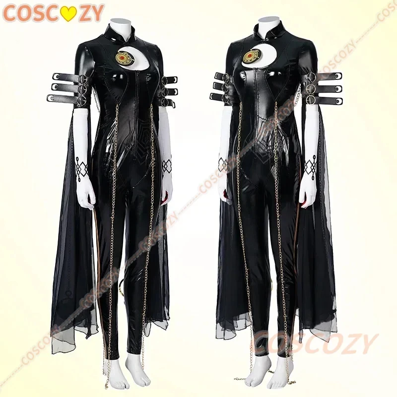 COSGame Bayonetta Cosplay Costume Black Jumpsuit Adult Lady Woman Outfits Halloween Carnival Party Suit Wig Glasses For Wo