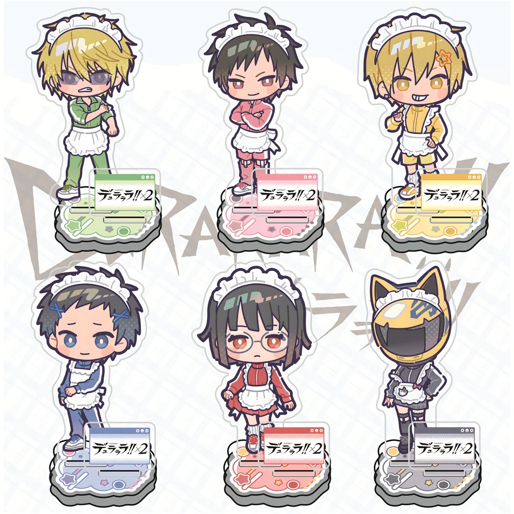 Durarara!! 10cm Maid Outfit Cute Chibi Acrylic Stand Figures Keychain Anime Collectible Standee Desk Decor Gift for Anime Fans