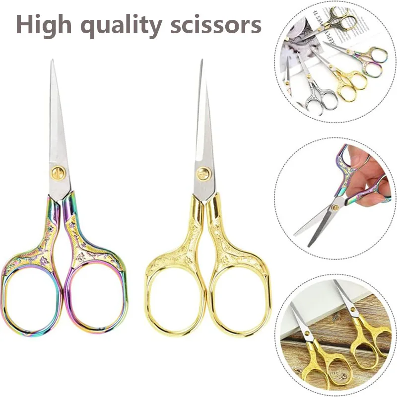 

1PC Stainless Steel Vintage Scissors Sewing Fabric Cutter Embroidery Cross-stitch Yarn Thread Tailor Scissor Thread Sewing Tool