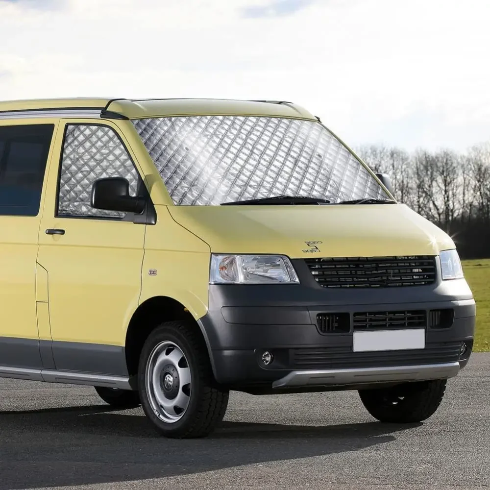 Internes thermisches Blindfenster-Abdeckungs-Set für VW T5 T6 Sonnenschutz, Windschutzscheiben-Schutz-Set, Außenzubehör, Windschutzscheiben-Sonnenschutz – Detail 7