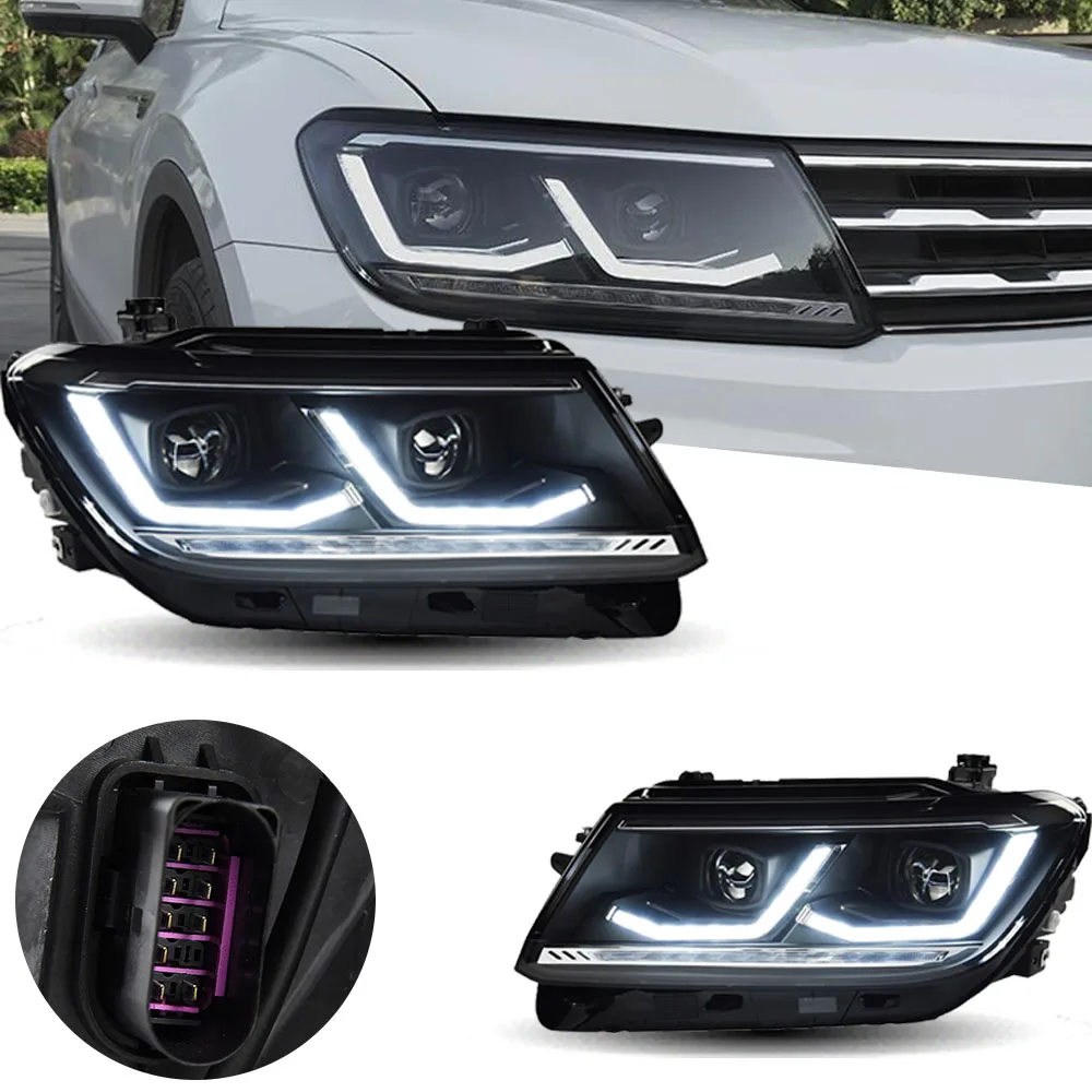 Headlight For VW Tiguan L LED Headlights 2017-2021 Head Lamp Car Styling DRL Signal Projector Lens Automotive Accessories