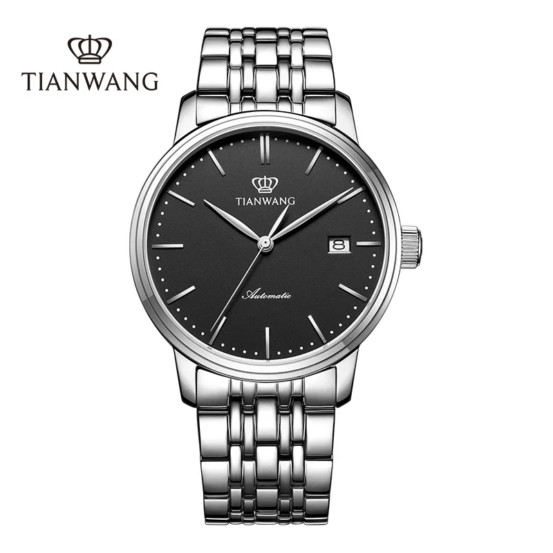 TIAN WANG Men Watches Business 39.5mm Automatic Mechanical Watch Stainless Steel Waterproof Wristwatches For Christmas Gifts