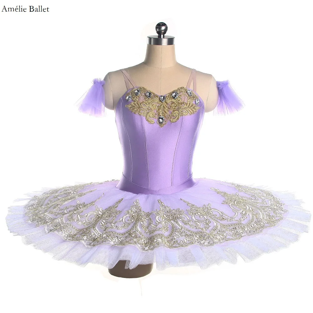 BLL405 Lilac Spandex Classic Pancake Tutus Pre-Professional Ballet Dance Tutu Girls & Women Stage Performance Ballet Costume