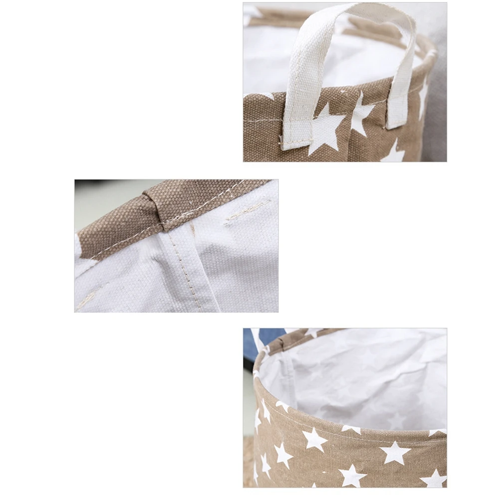 Waterproof Collapsible Extra Large Drawstring Clothes Hamper Storage with Handle with Stylish Stars Design(B)