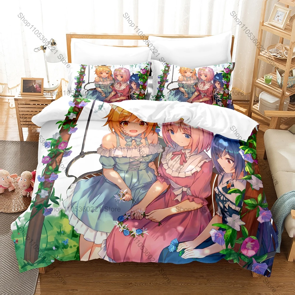 Cool Kyaru Princess Connect Re:Dive Bedding Set Duvet Cover + 2 Pillowcases Cat Ears Thief Cute Anime Girl Bedroom Decor