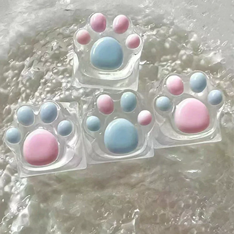 Mechanical Keyboard Resin Keycap Cat Paws Pad Clear Backlit Rgb Wasd Arrow Esc Key Cartoon Cute Oem Xda Cherry Profile