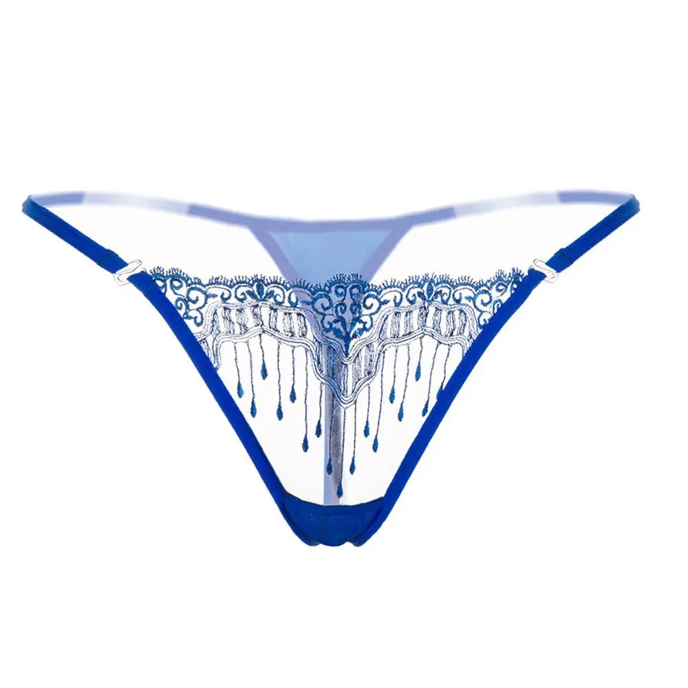

Embroidered Women Temptation Hips Lingerie Knickers Embroidery Tassel T-back Sexy G-string Panties Briefs Thongs