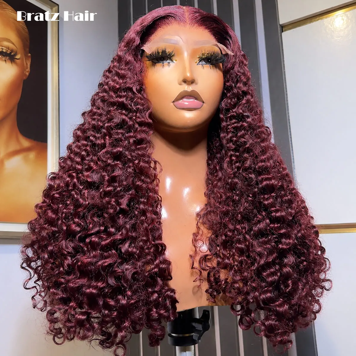 

Ready to Wear Glueless 5x5 99j Burgundy Color Wig 100% Human Hair 13x6 13x4 HD Lace Front Wig for Woman Wine Color Deep Wave Wig