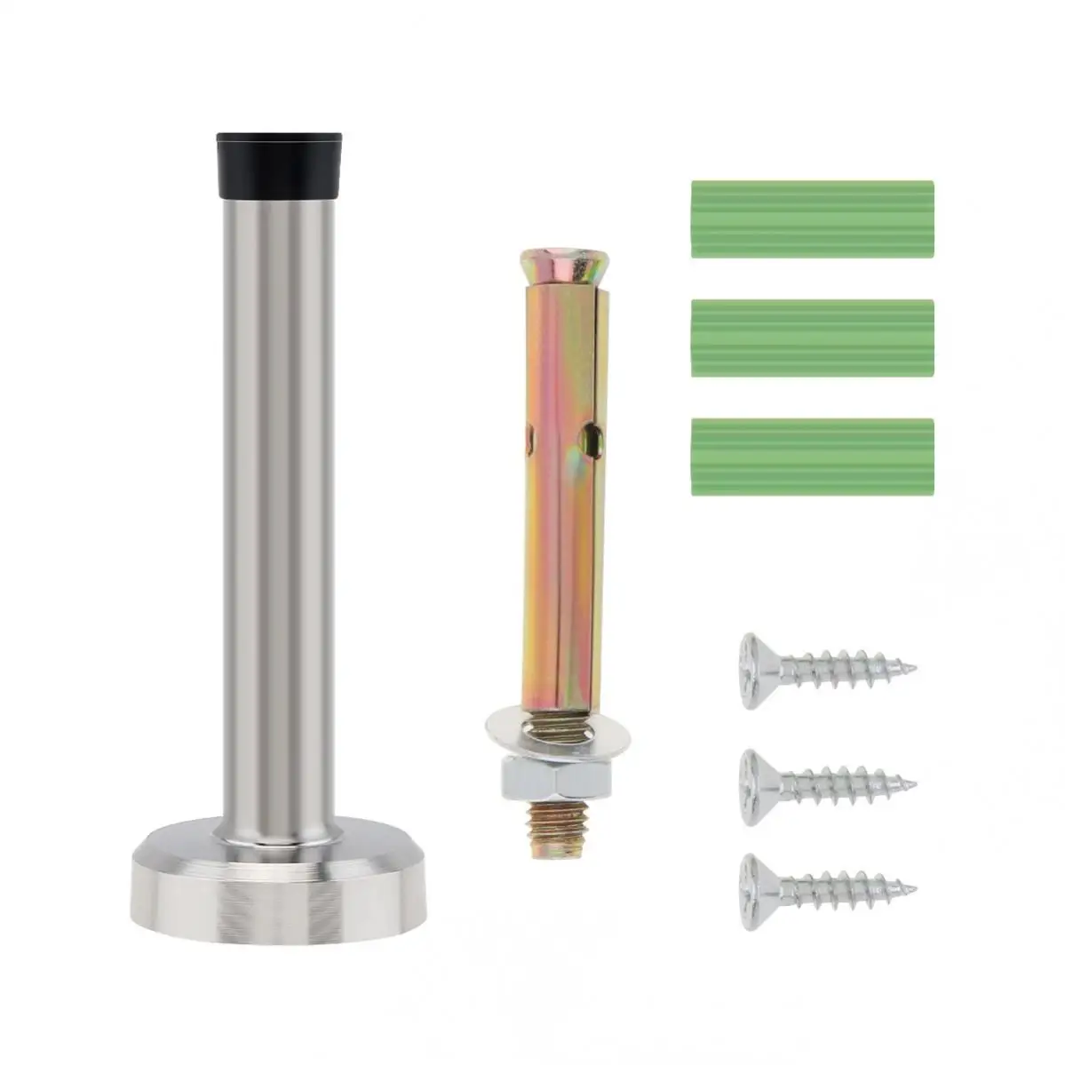 

Stainless Steel Door Stop Bumper 9.5cm/12cm Wall Protector Sound Dampening Bedroom Living Room Door Rubber Buffer Stop