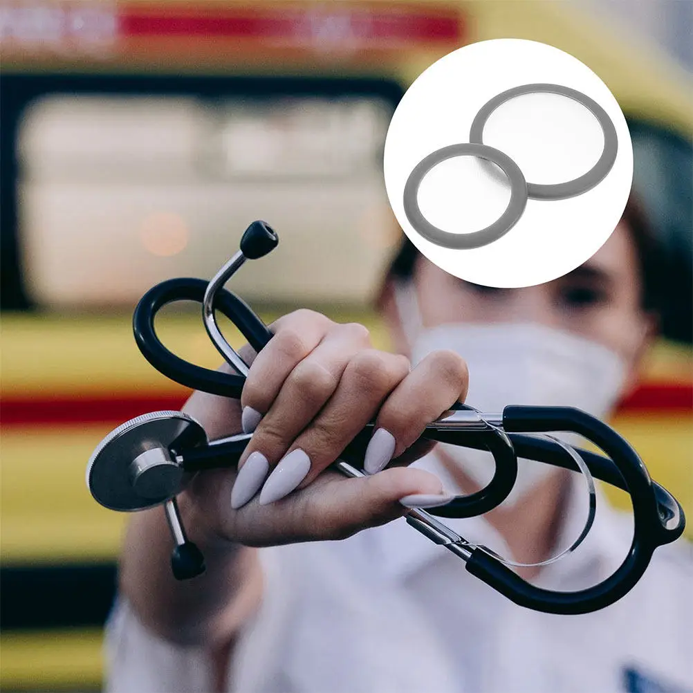 

4Pcs Stethoscope Diaphragm Replacement High Compatibility Suspended Membrane Adult Pediatric Spare Parts Easy Replace