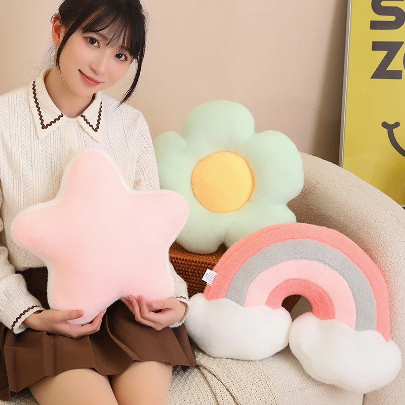 Peluche Ins Wind Rainbow Cloud Pillow Cute Sleeping Sofa Car Cushion soggiorno Bed Pillow Multi Style Baby Plush