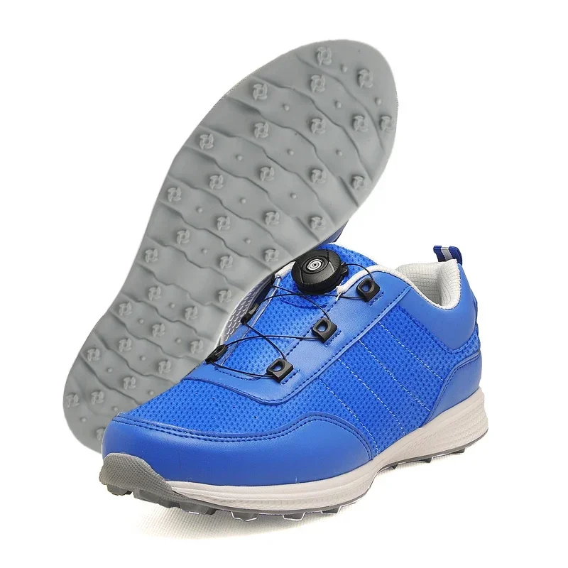 

Men Golf Shoes Quick Lacing Anti-side Waterproof Spikeless Golf Sneakers Men Mesh Breathable Professional Golf Training Shoes